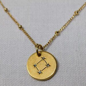 Sequin NYC 22K Gold Plated Libra Constellation Pendant Necklace